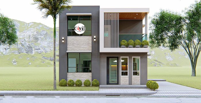 Desain rumah minimalis 2 lantai atap cor