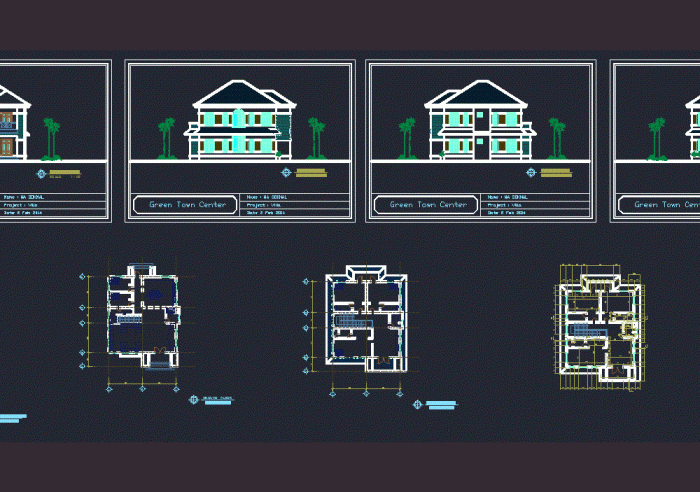 Desain rumah lantai moderen autocad