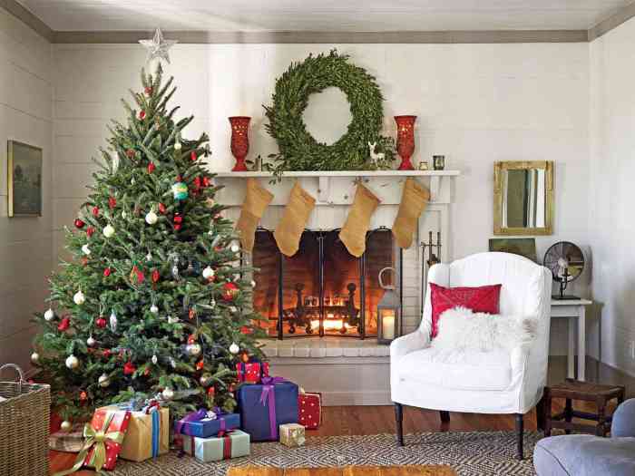 Christmas room living decor ideas red decorations decorate rooms tree blanket decorating winter lights plaid curatedinterior lovely knit chunky design