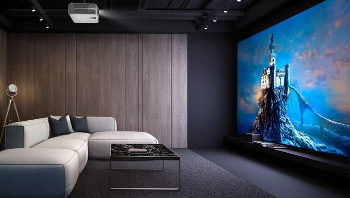 Beamer leinwand wohnzimmer