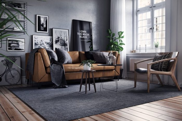 Wohnzimmer braun grau