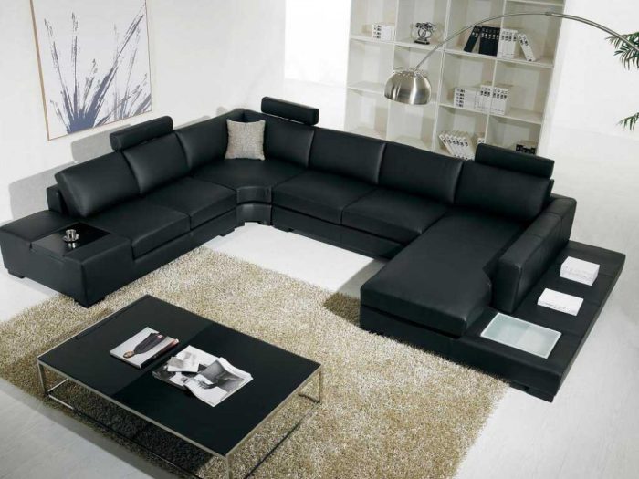 Schwarzes sofa wohnzimmer